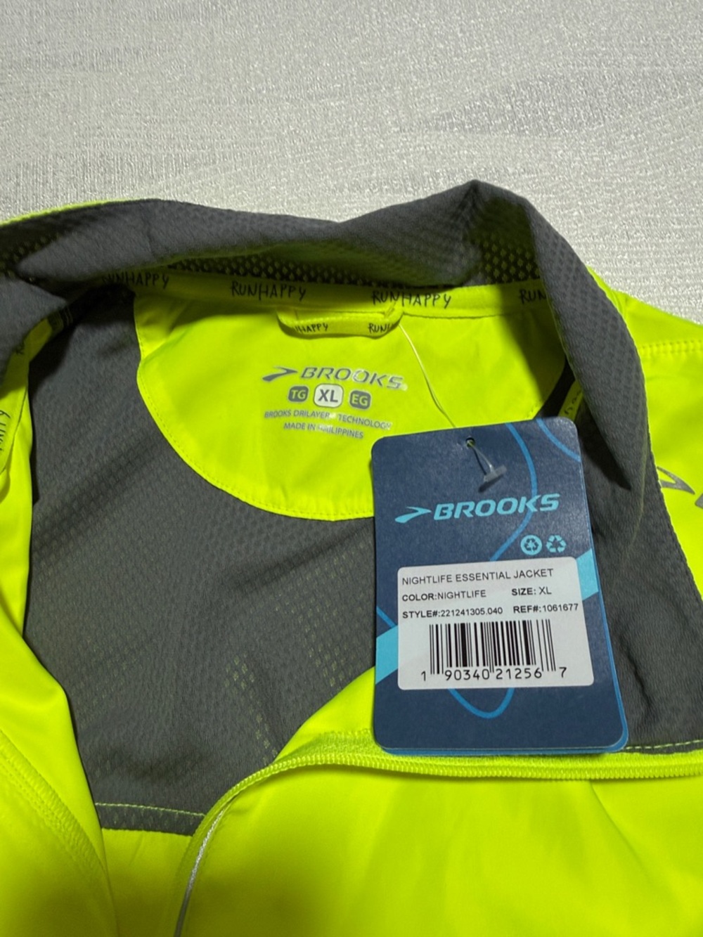 Brooks Neon Yellow Reflective Running Jacket - Picture 9 of 15